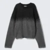 Pullover aus verblichener Mohairmischung – Schwarz/Grau verlaufen Pullover aus verblichener Mohairmischung – Schwarz/Grau verlaufen