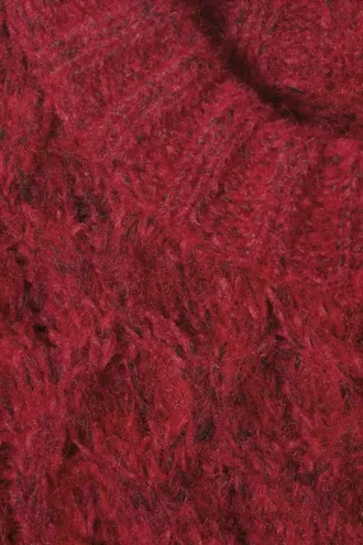 Pullover mit langem Zopfmuster und strukturierter Oberfläche – leuchtend rot