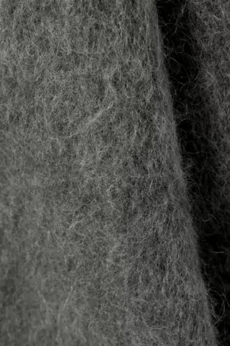 Pullover mit Trichterkragen aus Mohair-Mischung – Dunkelgrau meliert