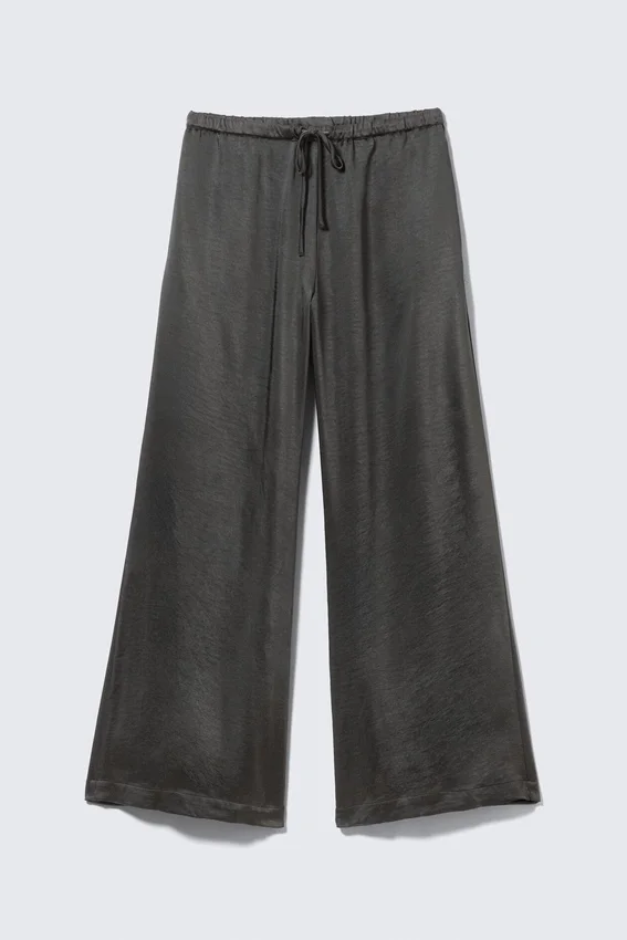 Pyjama-Hose aus gewaschenem Satin – gewaschenes Dunkelgrau Pyjama-Hose aus gewaschenem Satin – gewaschenes Dunkelgrau