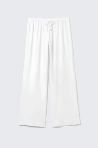 Pyjama-Hose mit lockerer Passform – Weiß