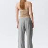 Pyjama-Hose mit mittlerer Leibhöhe und lockerer Passform – Grau meliert Pyjama-Hose mit mittlerer Leibhöhe und lockerer Passform – Grau meliert