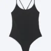 Racerback-Badeanzug – Schwarz Racerback-Badeanzug – Schwarz
