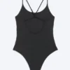 Racerback-Badeanzug – Schwarz Racerback-Badeanzug – Schwarz