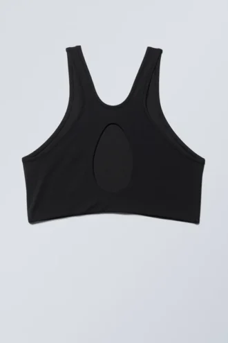 Racerback-Bikini-Oberteil – Schwarz