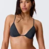 Racerback-Triangel-Bikini-Oberteil – Dunkelblau schimmernd