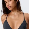 Racerback-Triangel-Bikini-Oberteil – Dunkelblau schimmernd