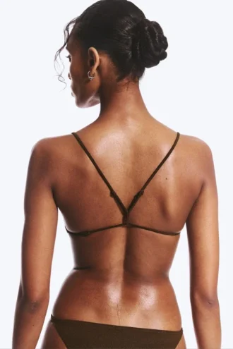 Racerback-Triangel-Bikini-Oberteil – Dunkelbraun
