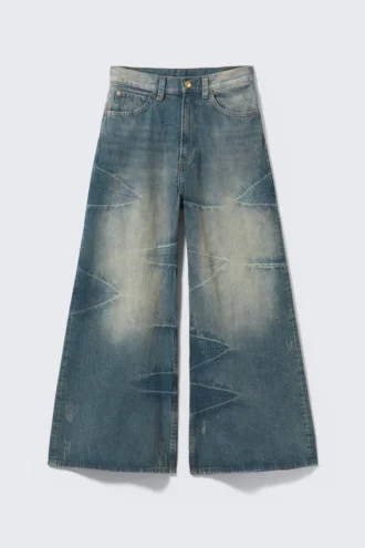 Rad Super Regular Waist Loose Wide Jeans – Canyon Blue – Medium Blue | Cheap Monday Gb