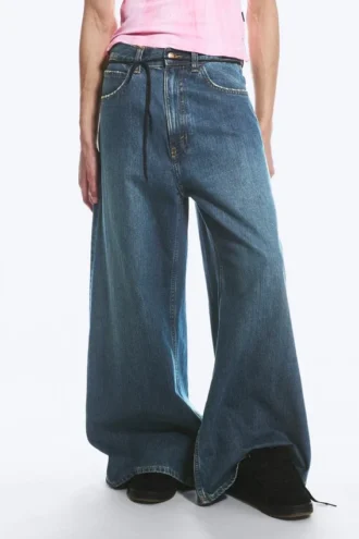 Rad Super Regular Waist Loose Wide Jeans – Tide Blue – Dunkelblau | Cheap Monday GB