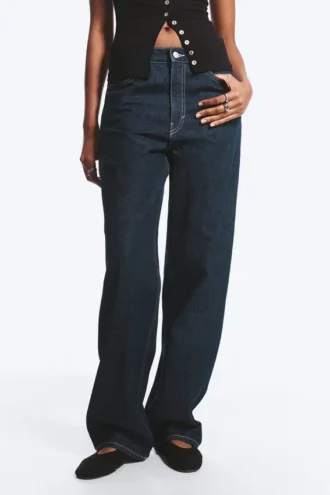 Rail Mid Rise Loose Wide Jeans – Blue Rinse – Dunkelblau