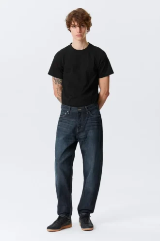 Ray Mid Rise Relaxed Tapered Jeans – Deep Sea Blue – Dark Blue