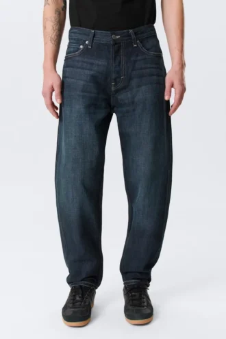Ray Mid Rise Relaxed Tapered Jeans – Deep Sea Blue – Dark Blue