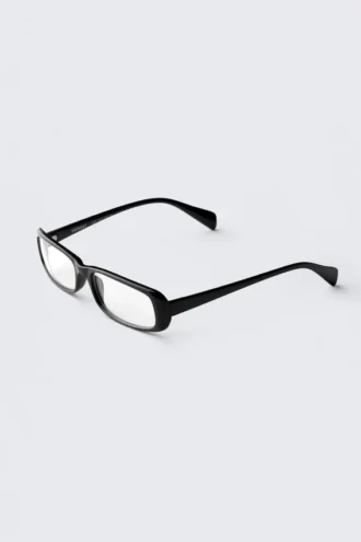 Rechteckige Blaulichtbrille – Schwarz