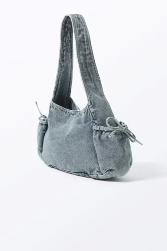 Rechteckige Umhängetasche – Blauer Denim