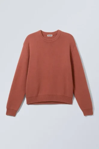 Regular-Fit-Pullover aus Baumwollstrick – Dusty Coral