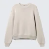 Regular-Fit-Pullover aus Baumwollstrick – Schmutzweiß Regular-Fit-Pullover aus Baumwollstrick – Schmutzweiß