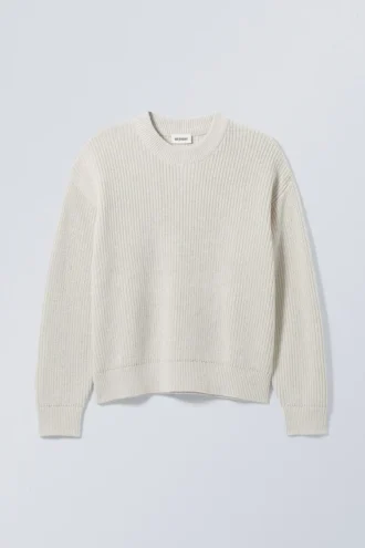 Regular Heavy Knit Pullover – Ecru
