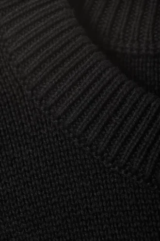 Regulär geschnittener Baumwoll-Pullover – Schwarz