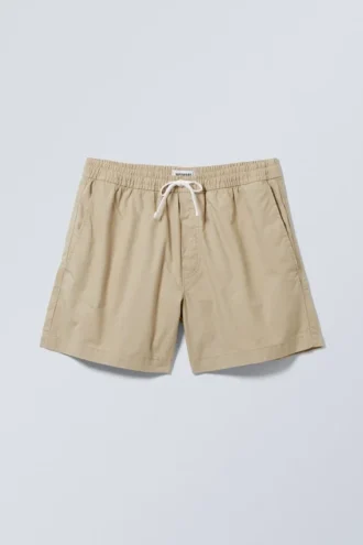 Reguläre Oxford-Shorts – Beige