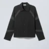 Relaxed-Fit-Overshirt mit Raglanärmeln und Einsätzen – Schwarz Relaxed-Fit-Overshirt mit Raglanärmeln und Einsätzen – Schwarz