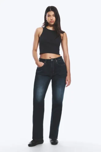 Resolute Curve High-Waisted Regular Straight Jeans – Angel Blue – Dunkelblau
