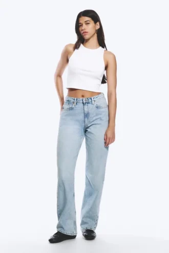 Resolute Curve High Waisted Regular Straight Jeans – Dream Blue – Hellblau