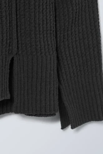 Rey Oversize-Pullover mit asymmetrischem Schnitt – Dunkelgrau