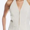Ripstop-Haltertop mit V-Ausschnitt – Hellbeige Ripstop-Haltertop mit V-Ausschnitt – Hellbeige