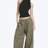 Ripstop-Hose mit niedriger Leibhöhe – Staubgrün-Khaki Ripstop-Hose mit niedriger Leibhöhe – Staubgrün-Khaki
