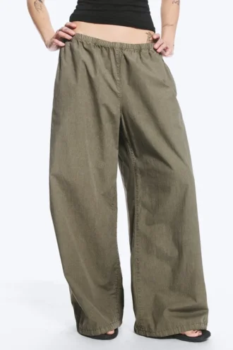 Ripstop-Hose mit niedriger Leibhöhe – Staubgrün-Khaki