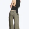 Ripstop-Hose mit niedriger Leibhöhe – Staubgrün-Khaki Ripstop-Hose mit niedriger Leibhöhe – Staubgrün-Khaki