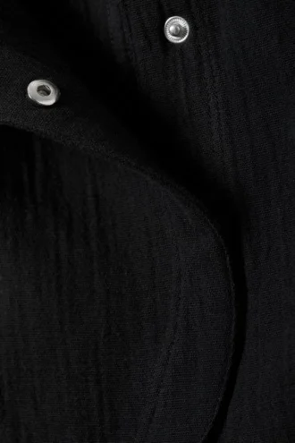 Ärmelloses, asymmetrisches Peplum-Oberteil – Schwarz