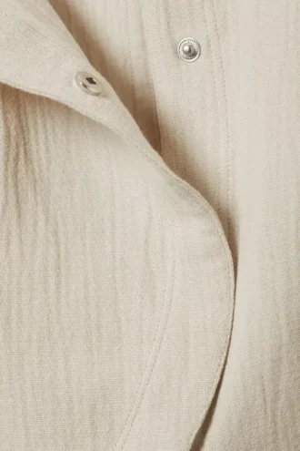 Ärmelloses, asymmetrisches Peplum-Top – Ecru