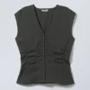 Ärmelloses Crinkle-Top – Dunkelgrau Ärmelloses Crinkle-Top – Dunkelgrau