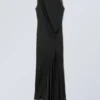 Ärmelloses, drapiertes Maxikleid – Schwarz Ärmelloses, drapiertes Maxikleid – Schwarz
