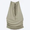 Ärmelloses, gerafftes Neckholder-Top – Staubiges Khaki-Grün Ärmelloses, gerafftes Neckholder-Top – Staubiges Khaki-Grün