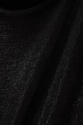 Ärmelloses, glänzendes Neckholder-Top – Schwarz