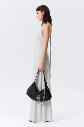Ärmelloses Maxikleid mit Neckholder – Hellbeige