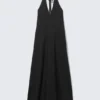 Ärmelloses Maxikleid mit Neckholder – Schwarz Ärmelloses Maxikleid mit Neckholder – Schwarz