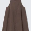 Ärmelloses Minikleid aus Baumwolltwill – gewaschen, dunkelbraun Ärmelloses Minikleid aus Baumwolltwill – gewaschen, dunkelbraun