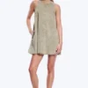 Ärmelloses Minikleid aus Baumwolltwill – gewaschenes Khaki-Grün Ärmelloses Minikleid aus Baumwolltwill – gewaschenes Khaki-Grün