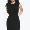 Ärmelloses Minikleid aus Twill – Schwarz Ärmelloses Minikleid aus Twill – Schwarz