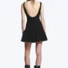 Ärmelloses Minikleid aus Twill – Schwarz Ärmelloses Minikleid aus Twill – Schwarz