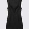 Ärmelloses Minikleid aus Twill – Schwarz Ärmelloses Minikleid aus Twill – Schwarz