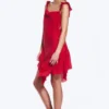 Ärmelloses Minikleid mit quadratischem Ausschnitt – leuchtend rot Ärmelloses Minikleid mit quadratischem Ausschnitt – leuchtend rot