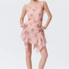 Ärmelloses Minikleid mit quadratischem Ausschnitt – Rosa – Blumenmuster Ärmelloses Minikleid mit quadratischem Ausschnitt – Rosa – Blumenmuster
