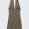 Ärmelloses Neckholder-Minikleid – Dark Mole Ärmelloses Neckholder-Minikleid – Dark Mole