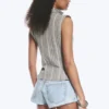Ärmelloses Oberteil mit hohem Kragen und Reißverschluss – Dusty Grey Ärmelloses Oberteil mit hohem Kragen und Reißverschluss – Dusty Grey