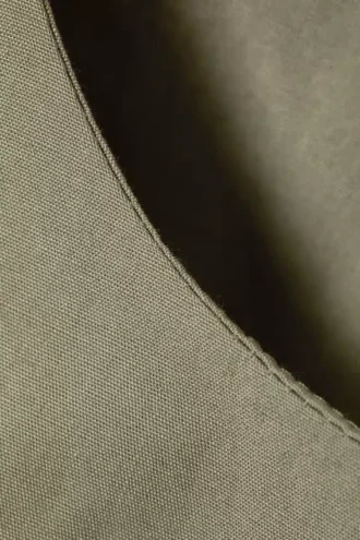 Ärmelloses Popeline-Top mit Ballonsaum – Khaki-Grün